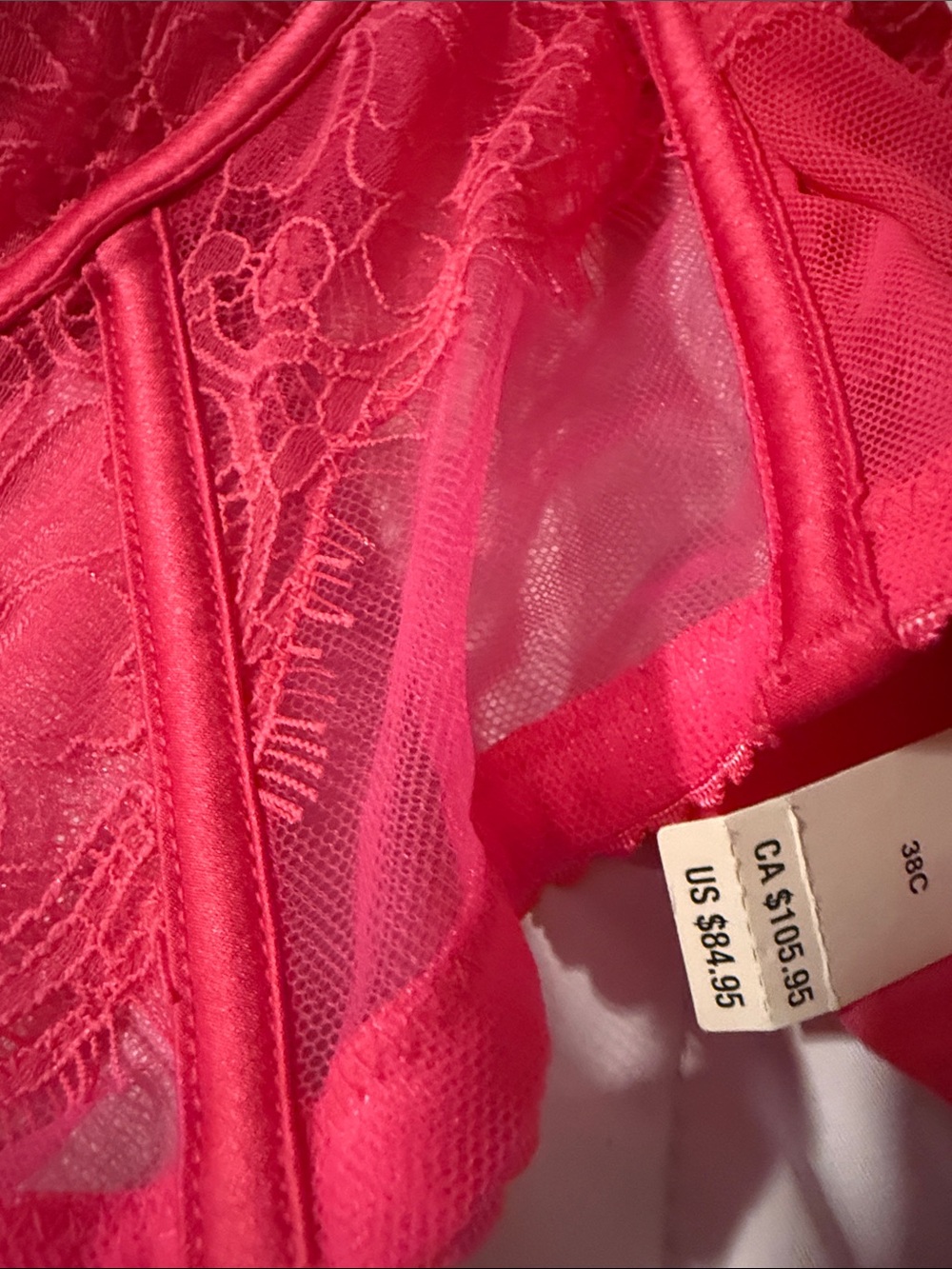 NWT Victoria’s Secret Pink Rhinestone Strap Lace Corset 38DD - Picture 6 of 7